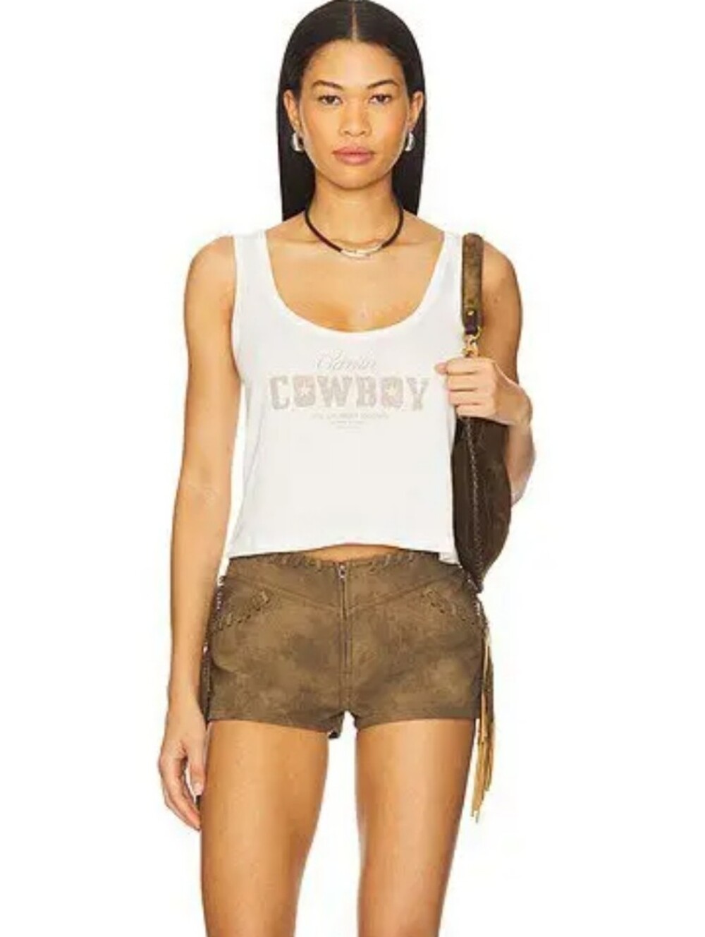 The Laundry Room Caviar Cowboy Boxy Tank in White